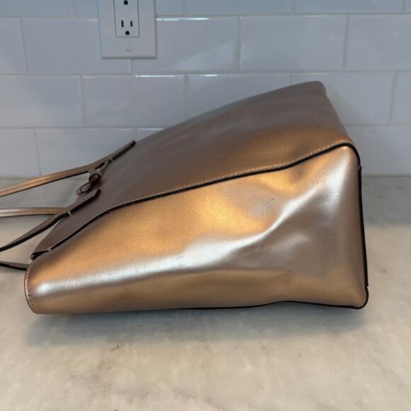Kate Spade Bag Purse Handbag New York Sawyer Street Taden Metallic Leather Tote - Picture 10 of 16